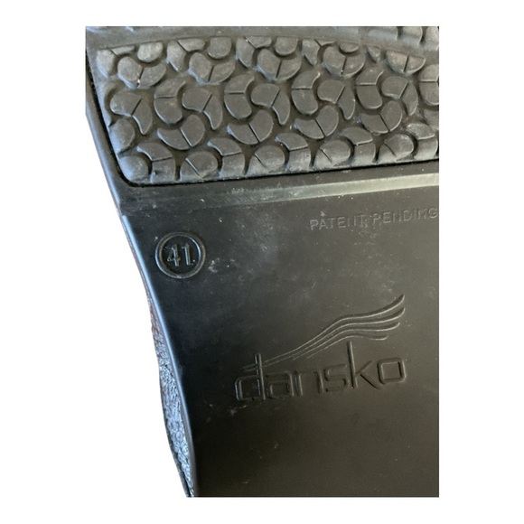 Dansko Professional Black Silver Floral Embossed Clogs | Size 41 EU 10.5-11 Wome - Picture 7 of 7